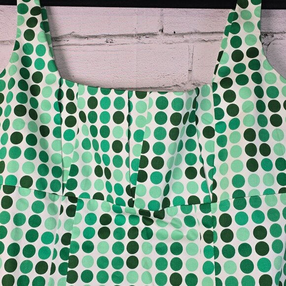 CALVIN KLEIN GREEN POLKA DOT SHEATH DRESS SLEEVELESS, BACK ZIPPER, SIZE 12 - Picture 3 of 8